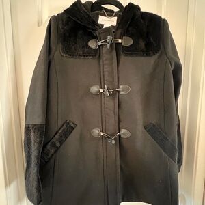 BCBG winter coat with hood black size Large